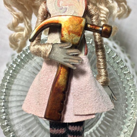 OOAK Big Eyes ART DOLL 🔨 Maker DIY Girl Curls - Collectible! - Picture 5 of 6